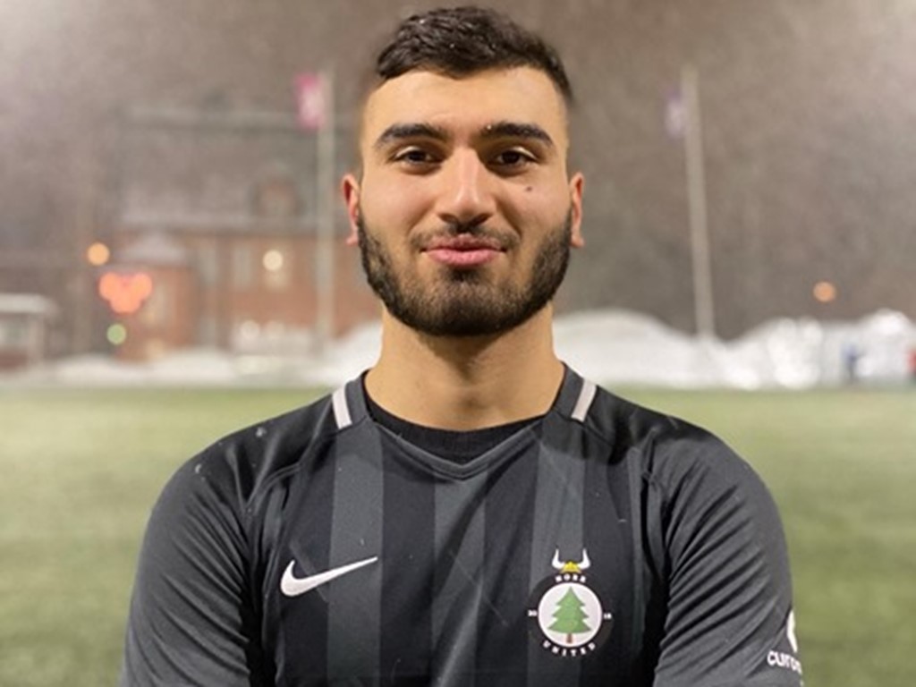 Ali Kamal, f d FC Norr, gjorde ett av Alnös mål.