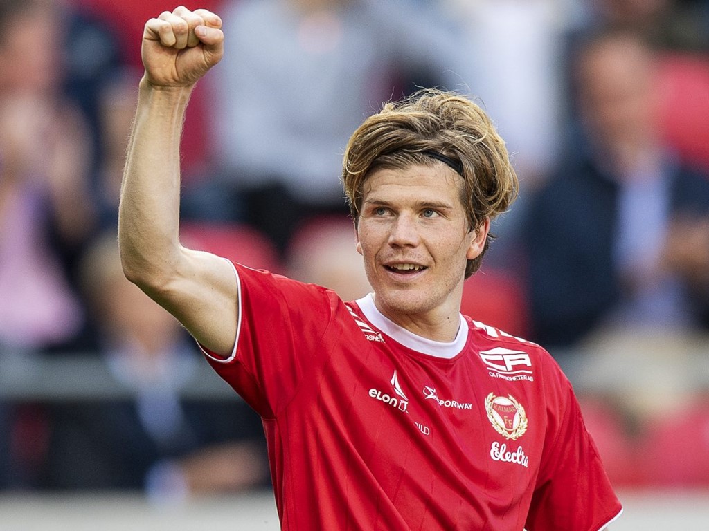 Oliver Berg sänkte sina gamla lagkompisar med två mål när Kalmar FF med 4-0 i den allsvenska slutmatchen. Foto: Bildbyrån.