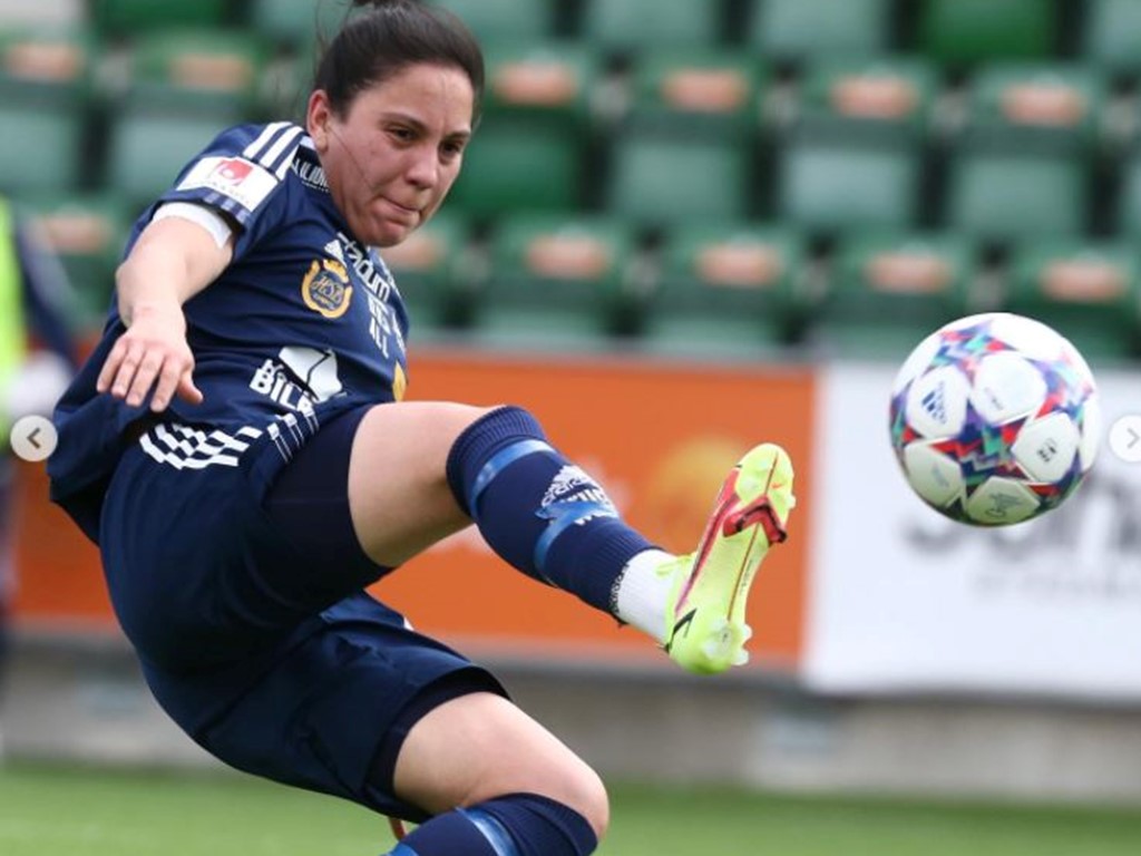 Michelle Rojas Flores gjorde SDFF:s 2-0-mål. Foto: fotoogonblicket.se