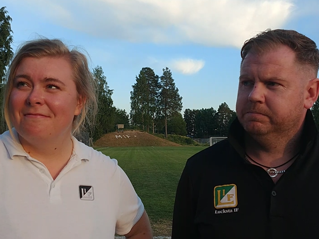 Jenny Nilsson och Paul Thompson är tränarparet som ska lotsa Lucksta genom alla blindskären som nykomlingar i division 2 Norrland. Foto: Pia Skogman, Lokalfotbollen.nu.