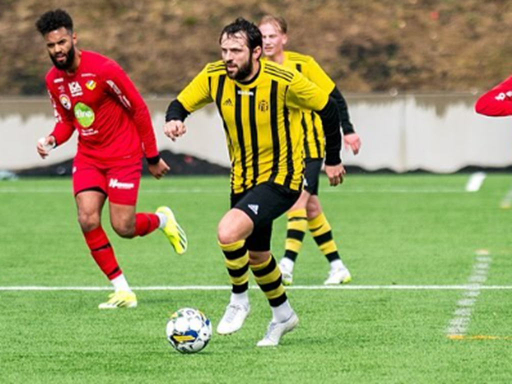 Mehmed Hafizovic gjorde Kubens viktiga 3-1-mål mot Anundsjö. Foto: Anders Thorsell, Sportspictures.